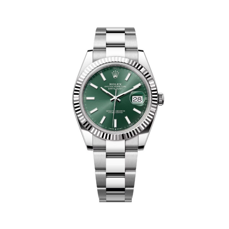 Reloj de acero con esfera verde, imagen ilustrativa